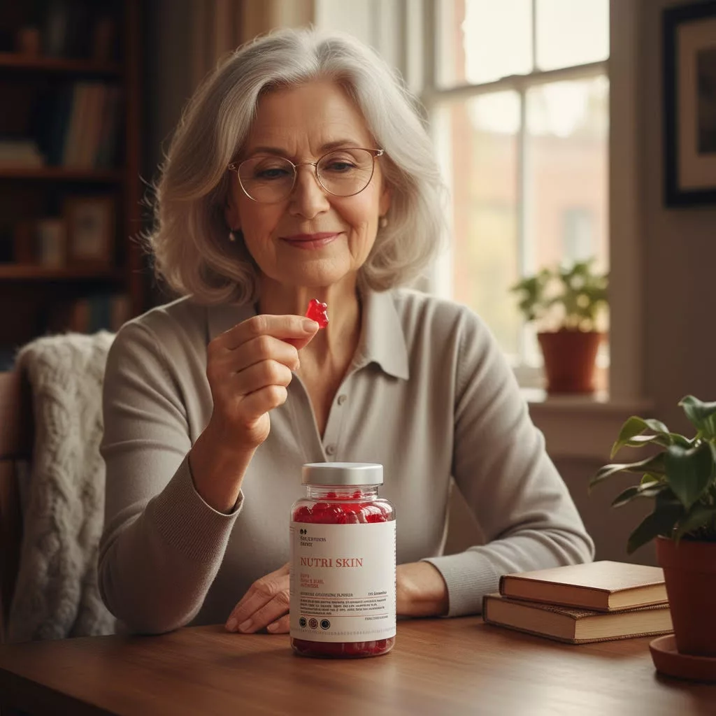 lady taking with Nutri Skin